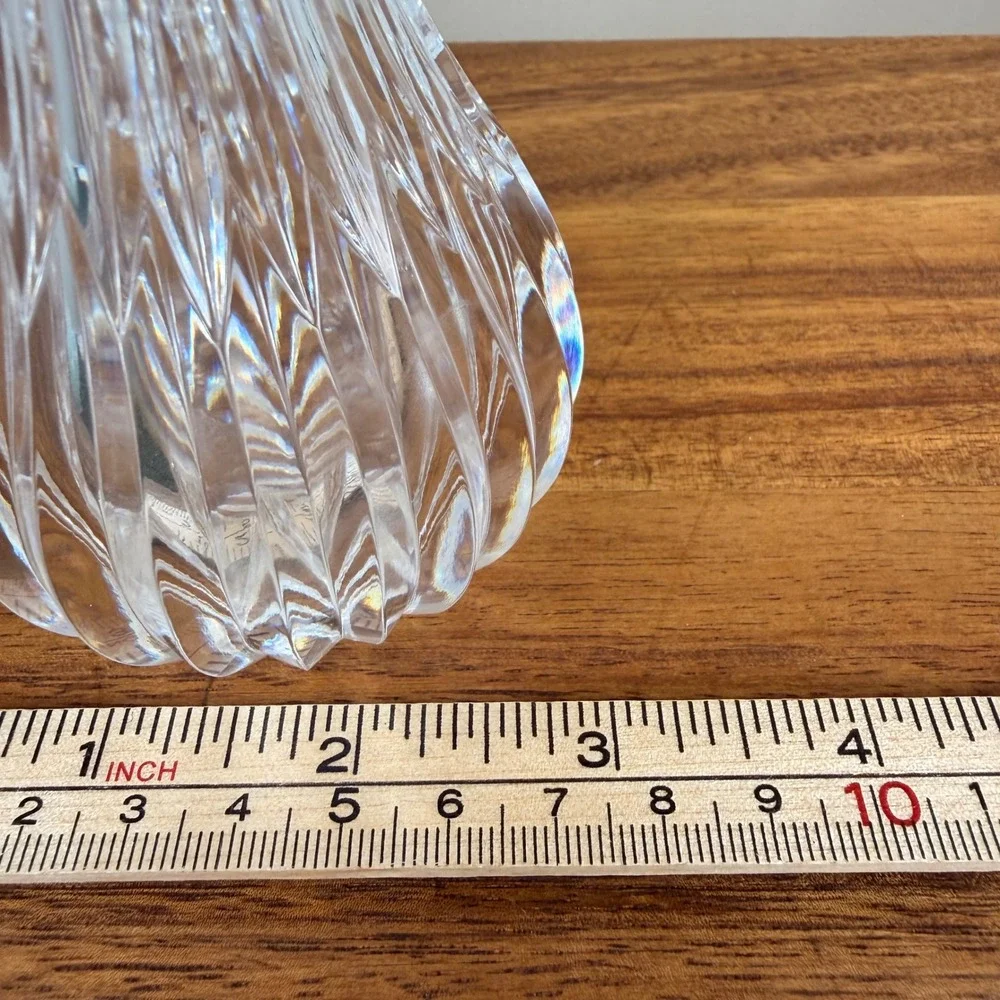 Vintage Accents Clear Crystal Bud Vase 8.25 Inch Tall Diamond Cut Glass Floral